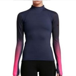 Nike Pro Hyperwarm Top in Midnight Navy / Hyper Pink